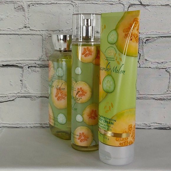 BATH & BODY WORKS 'CUCUMBER MELON' 3-PIECE BODY CARE SET MIST, WASH, LOTION, - Picture 5 of 15